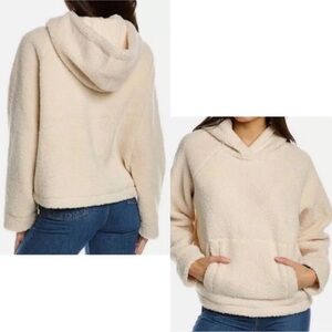 Vince Sherpa Fleece Lined Hoodie Women’s Size L Large Cream Ivory Sweatshirt